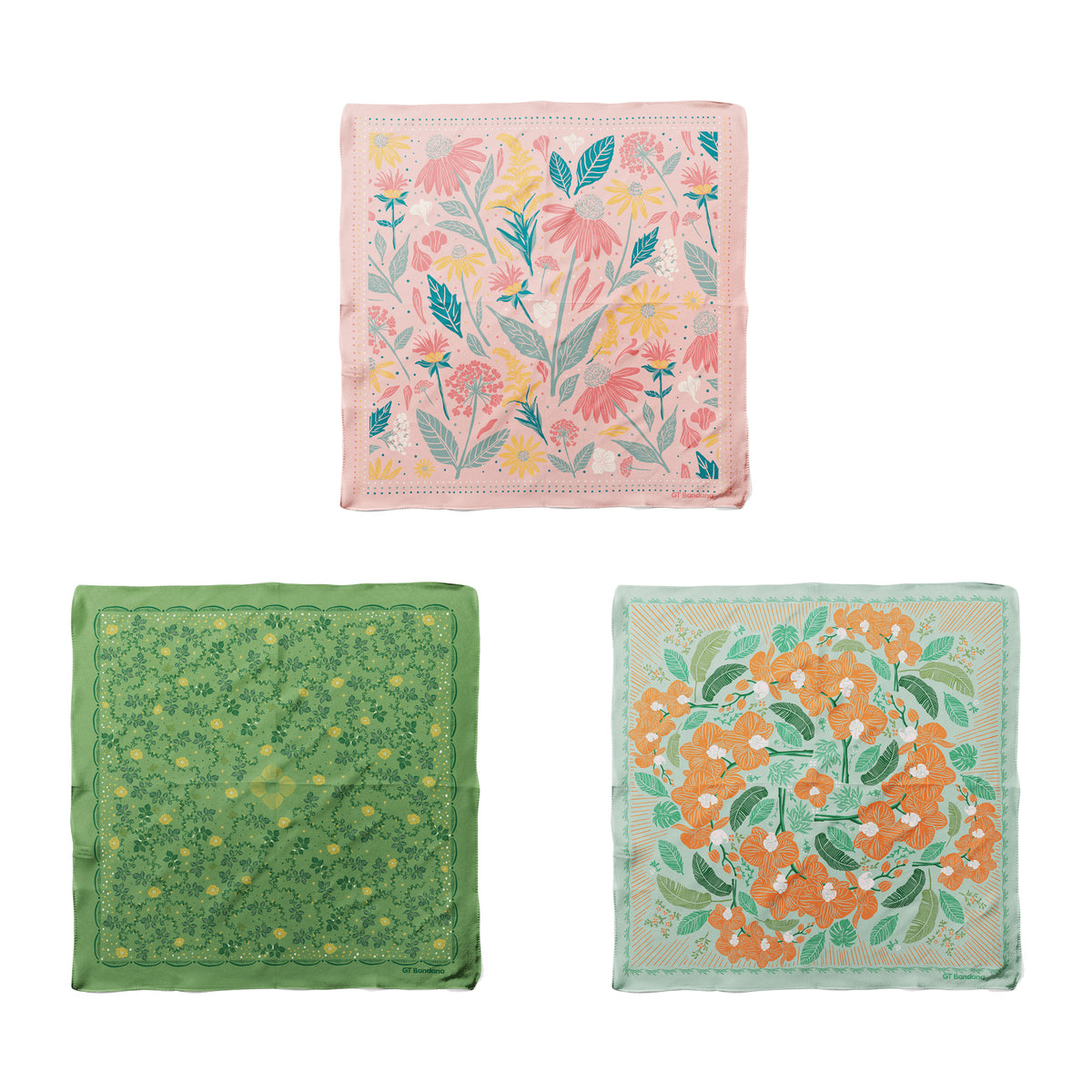 Blooming Flowers Elements Print Bandanas