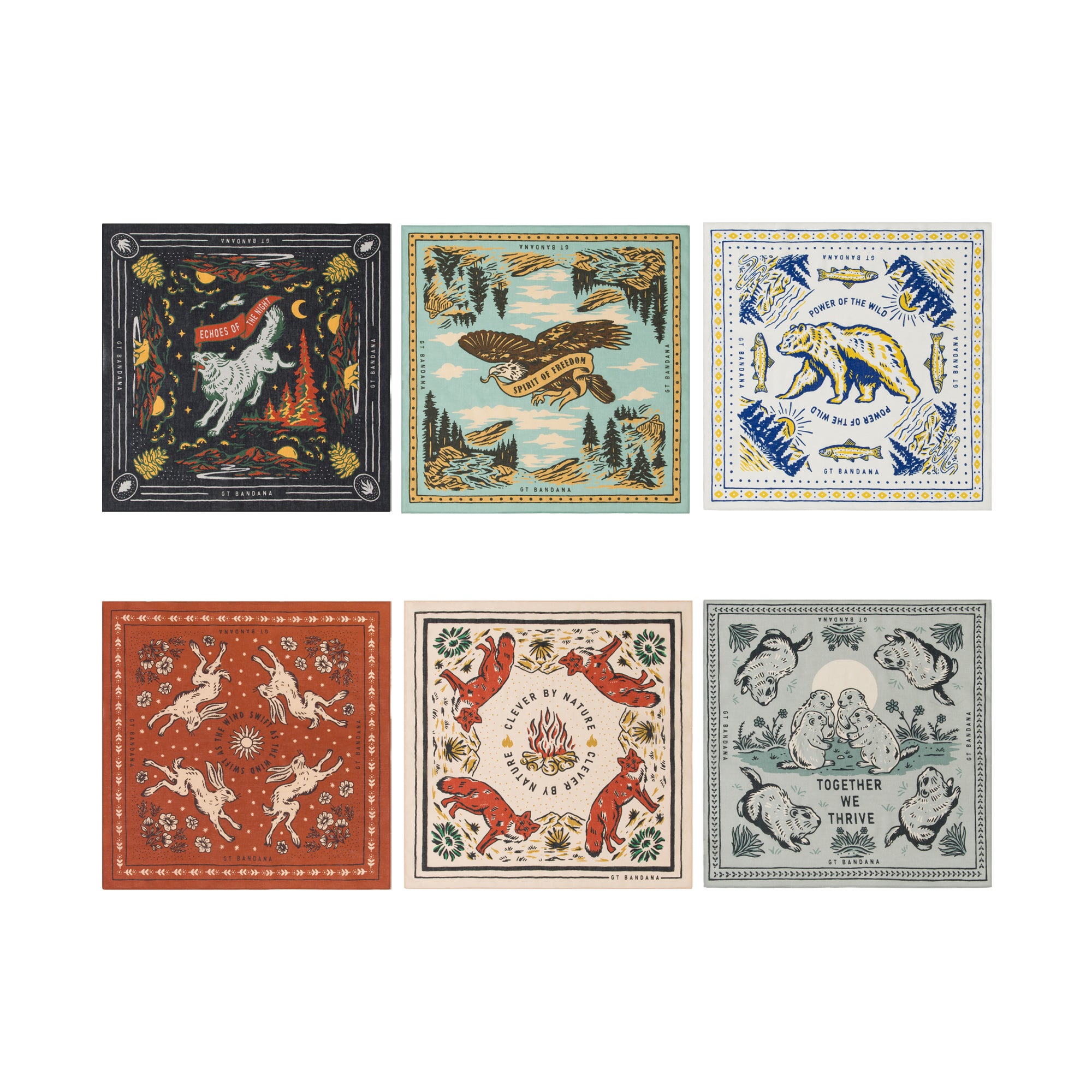 Animal Assorted Bandana Set (6-Pack)