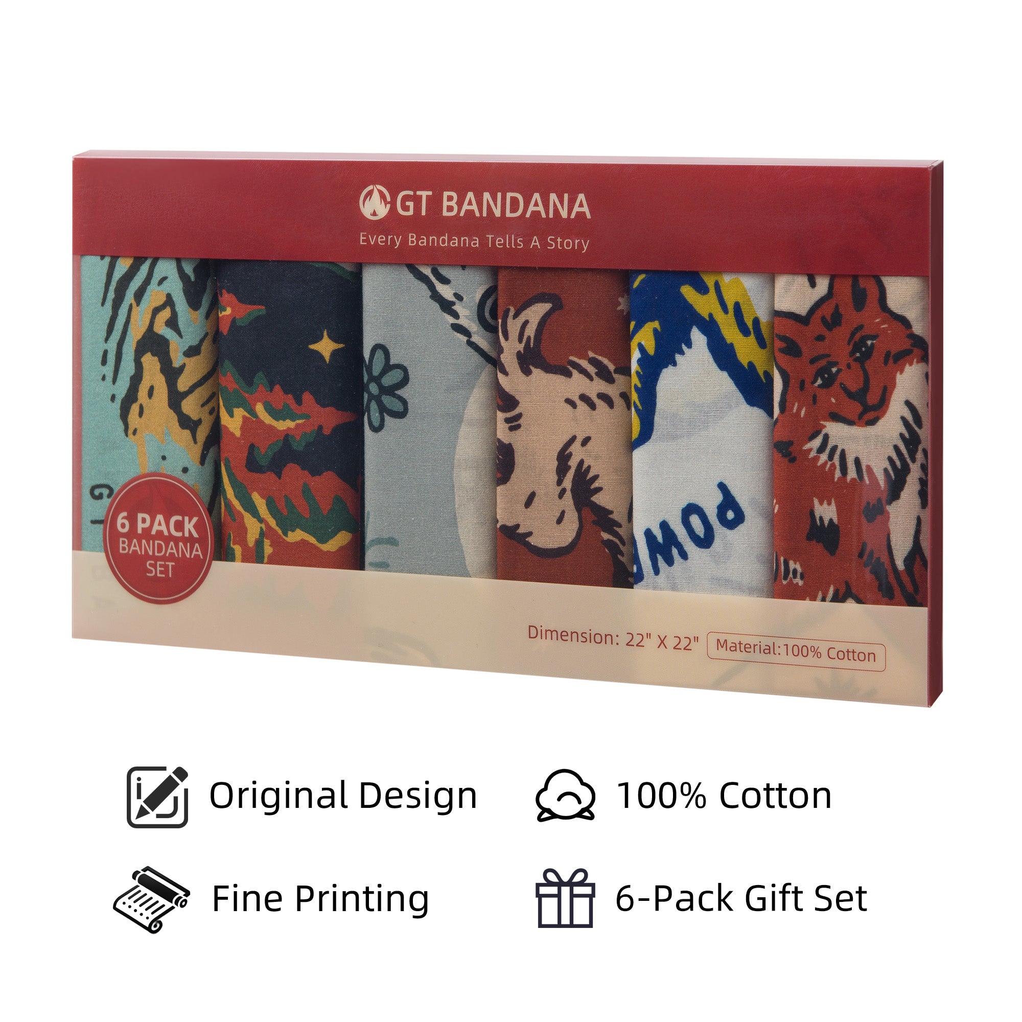 Animal Assorted Bandana Set (6-Pack)