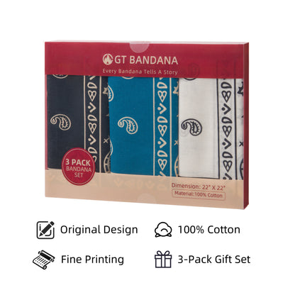 Classic Paisley Assorted Bandana Set (3-Pack)
