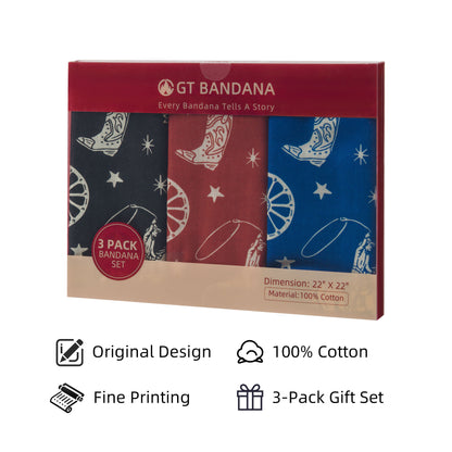 Cowboy Assorted Bandana Set (3-Pack)