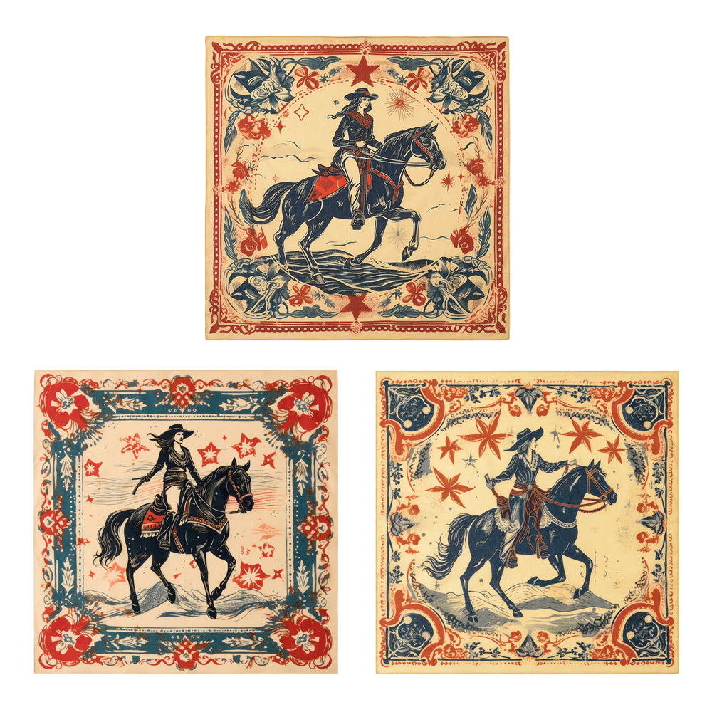 Cowgirl Assorted Bandana Set (3-Pack)