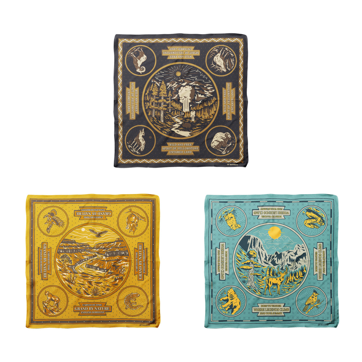 Mountains Elements Print Bandanas