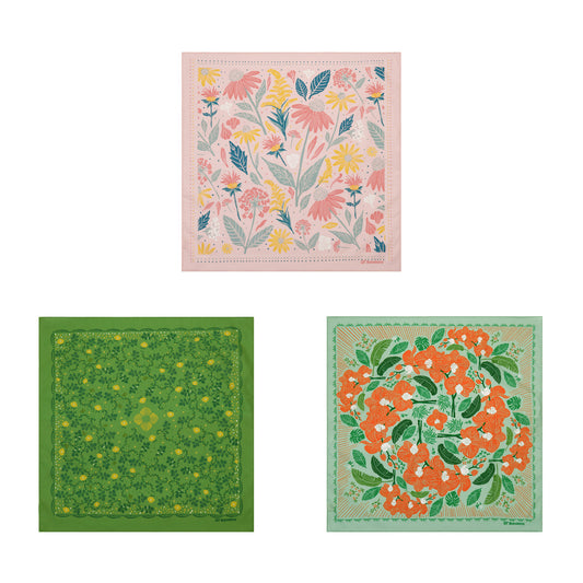 Blooming Flowers Elements Print Bandanas