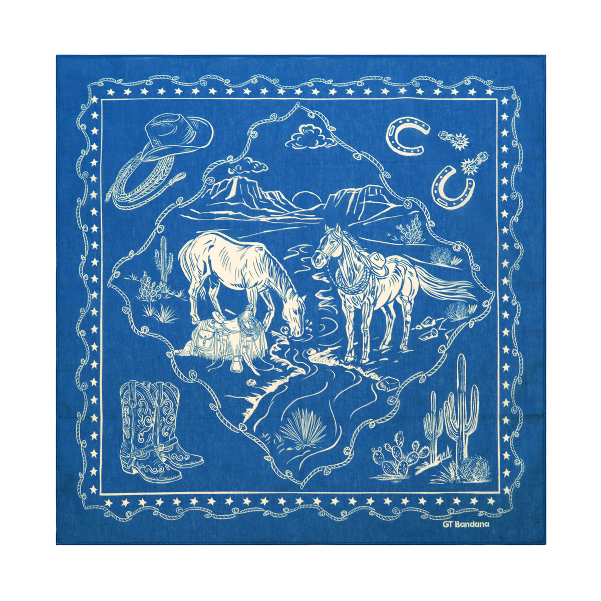 Two Horses in the Wilderness Bandana