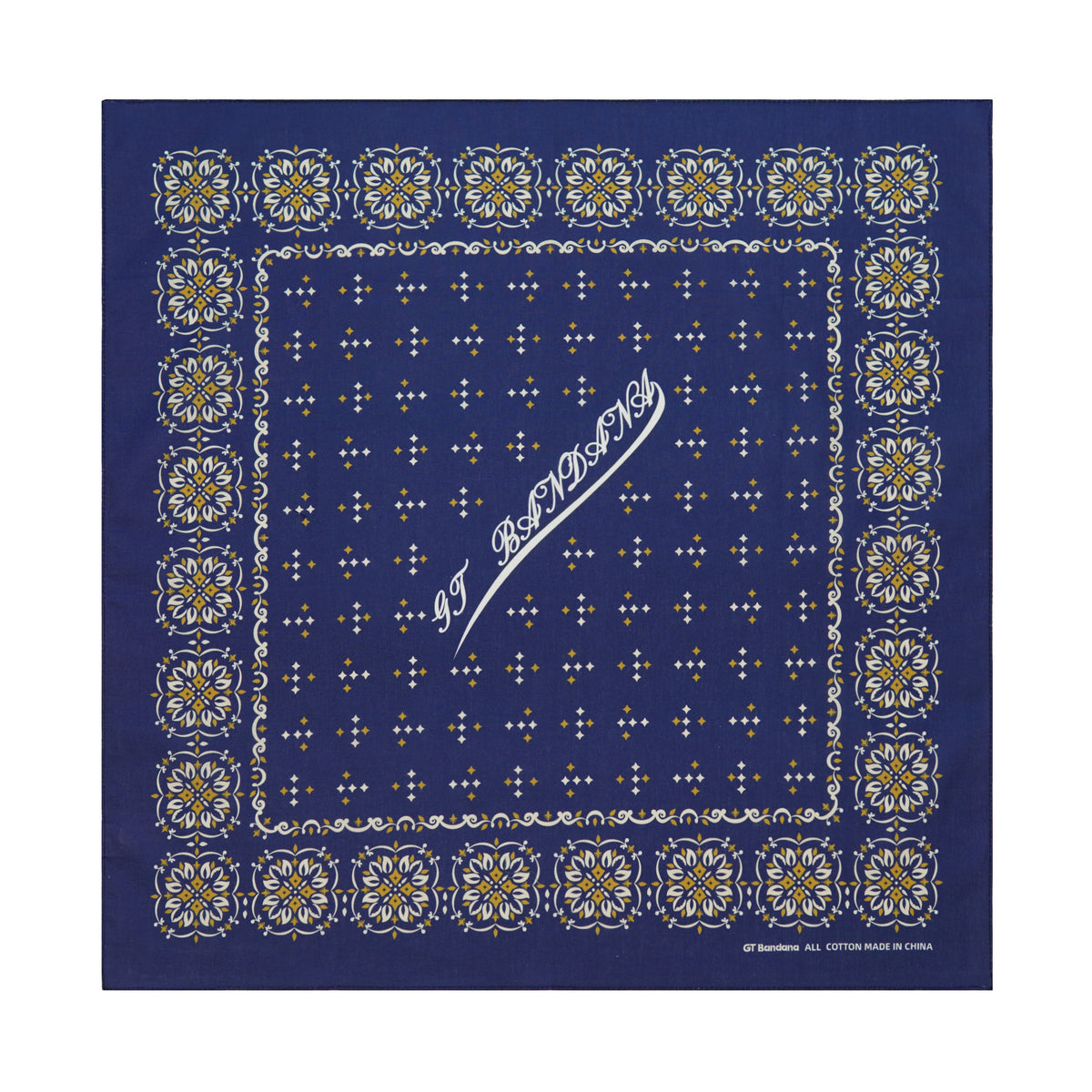 Navy Blue with Gold Accents Bandana