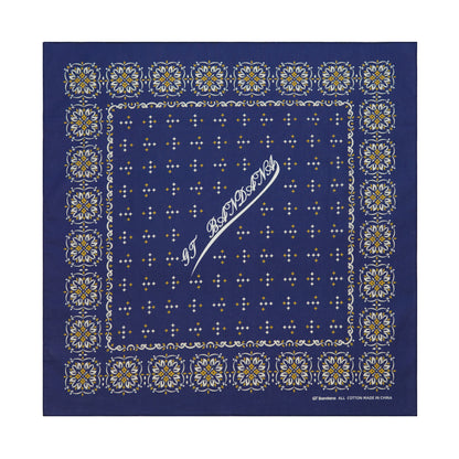 Navy Blue with Gold Accents Bandana