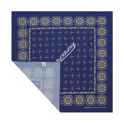 Navy Blue with Gold Accents Bandana