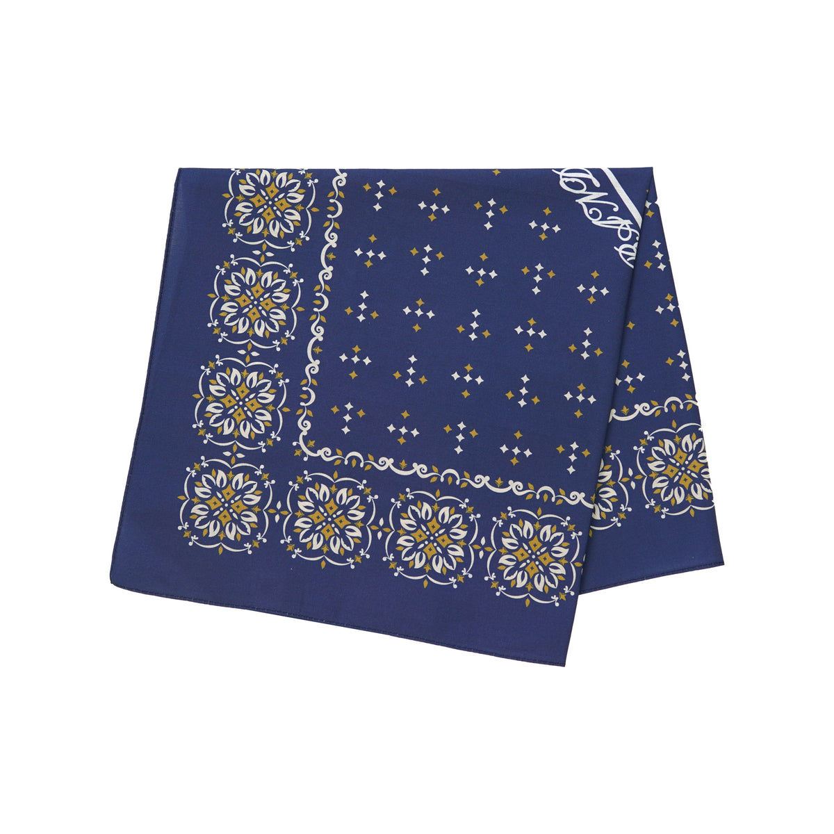 Navy Blue with Gold Accents Bandana