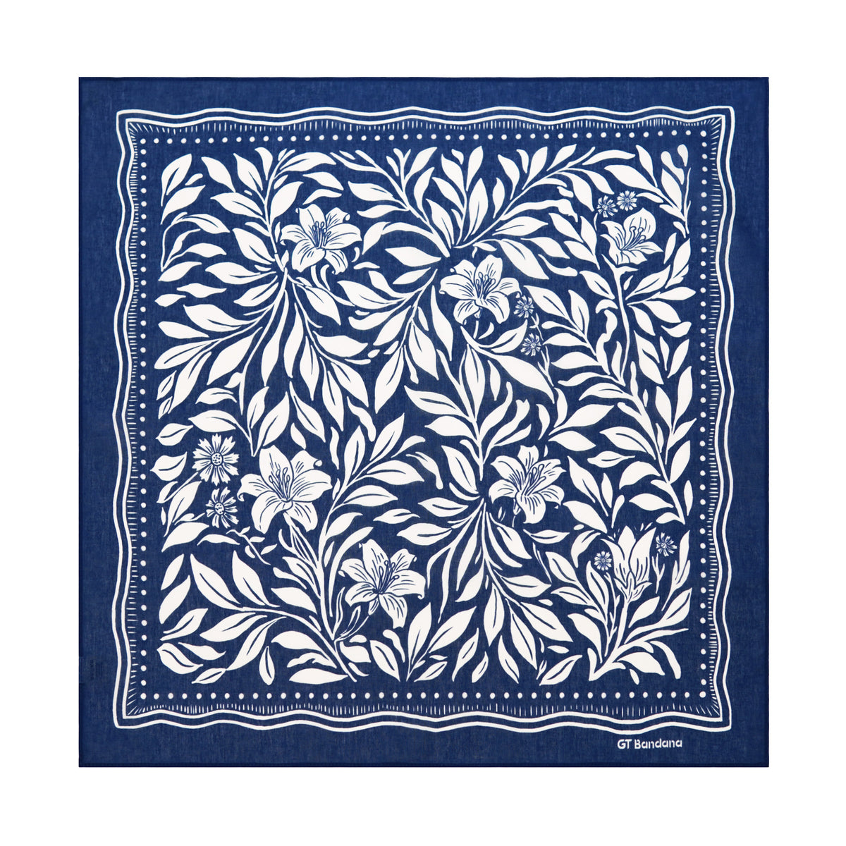 Navy Flowers Bandana