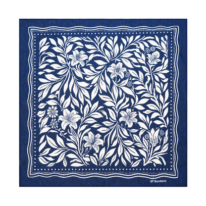 Navy Flowers Bandana
