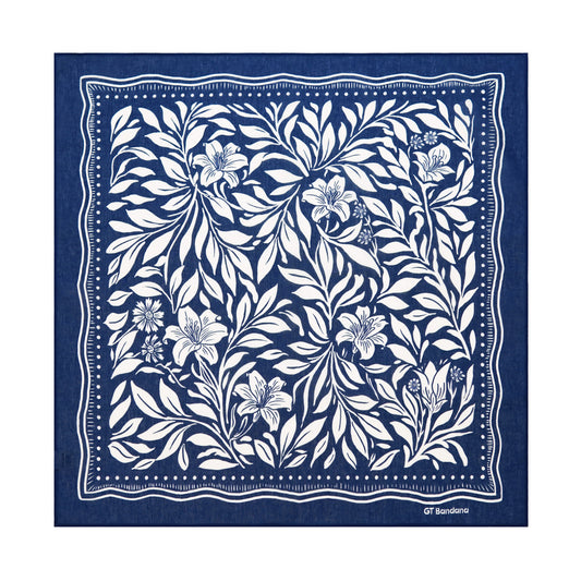 Navy Flowers Bandana