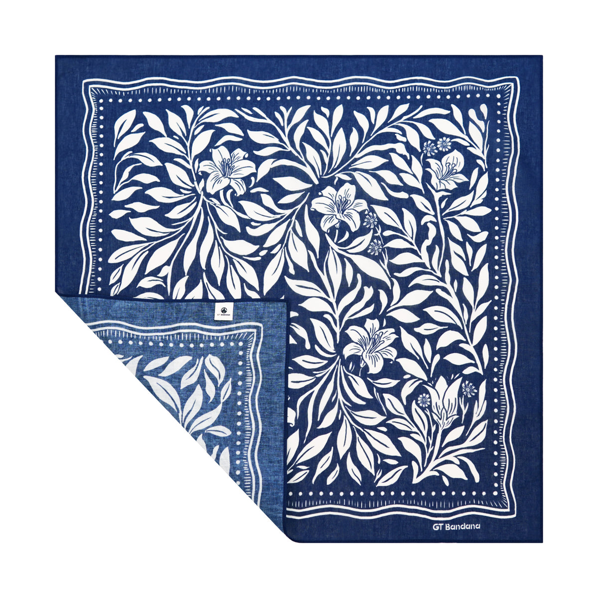Navy Flowers Bandana