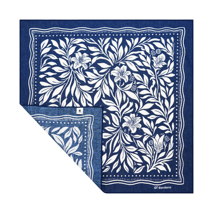 Navy Flowers Bandana
