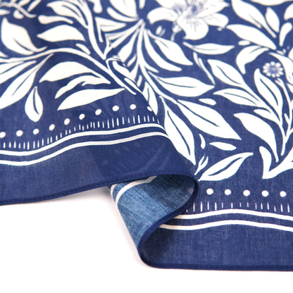 Navy Flowers Bandana