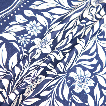 Navy Flowers Bandana