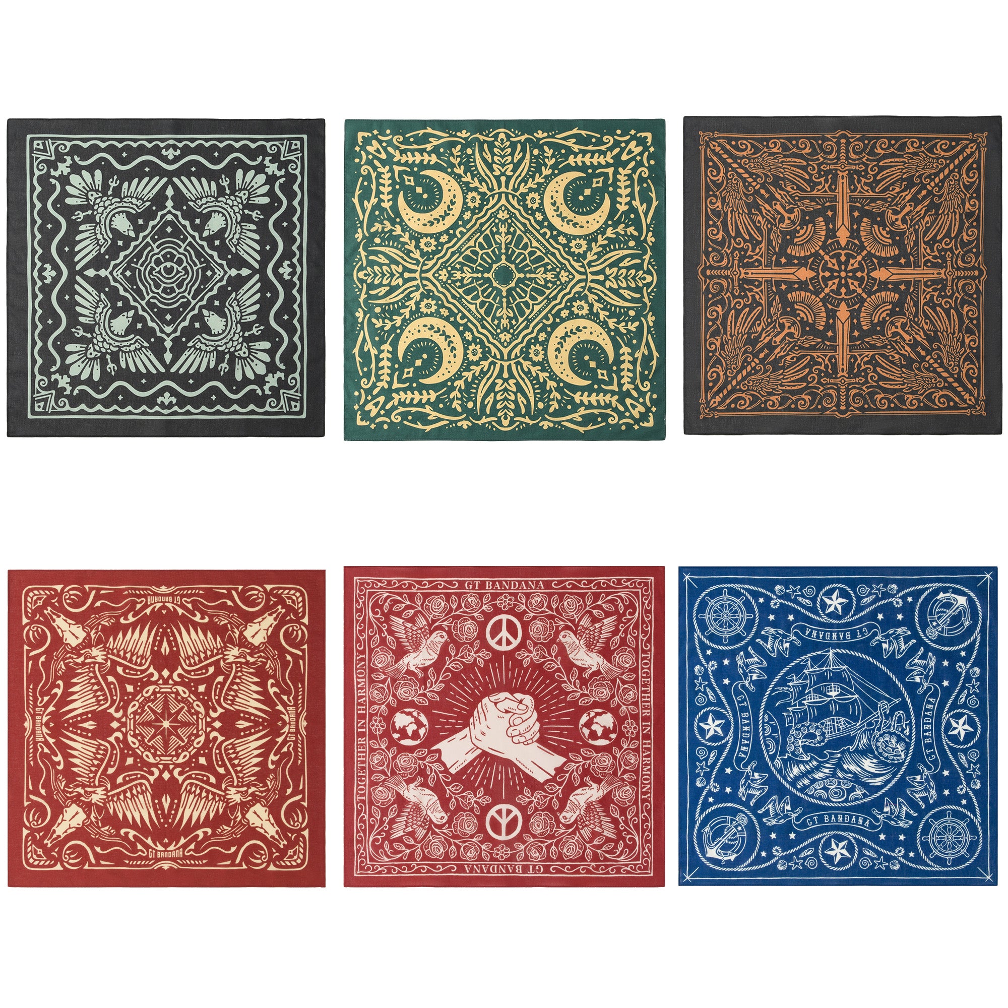 American Vintage Assorted Bandana Set (6-Pack)