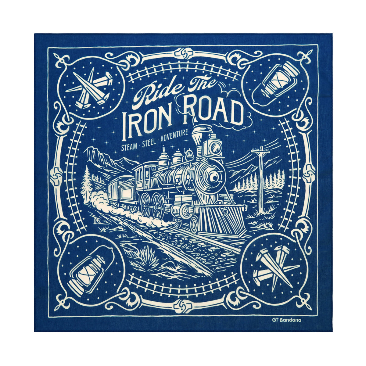 Blue Rail Train Bandana