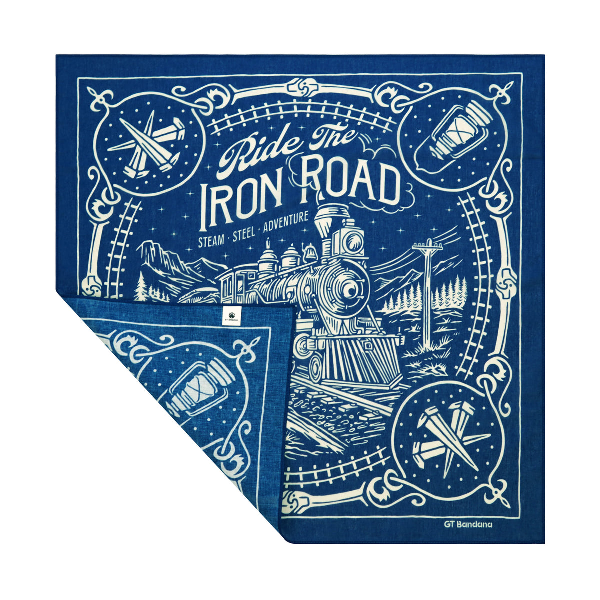 Blue Rail Train Bandana